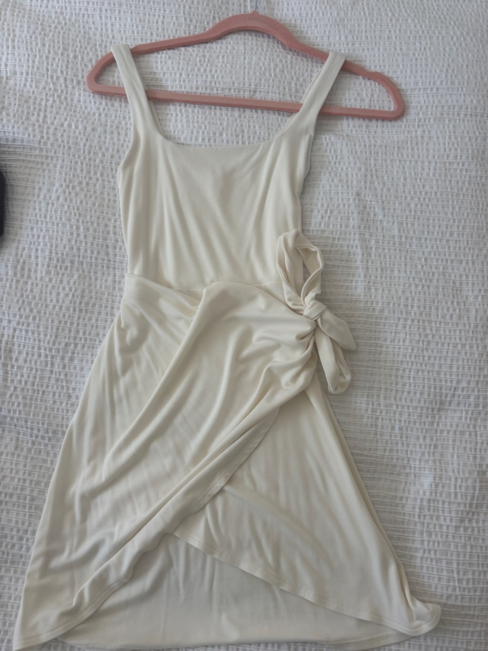 Aritzia Women’s Cream Wrap Dress with Side Tie